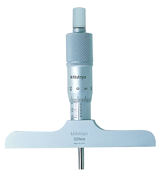 Mitutoyo Mélységmérő mikrométer keményfém betétes mérőrúddal, 0-25 mm, 0.01 mm, 101.6x16 mm (128-104) termék fő termékképe